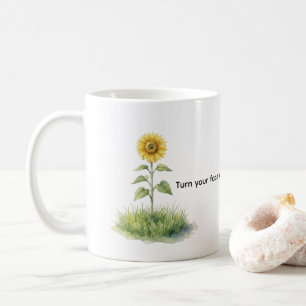 Sunflower Watercolour Illustration Coffee Mug