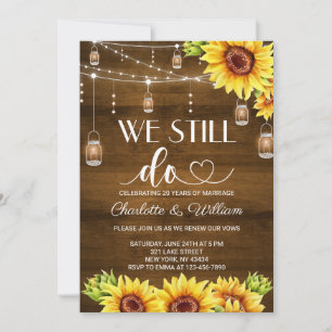 Sunflower We Still Do Vow Renewal Invitation