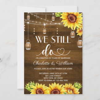 Sunflower We Still Do Vow Renewal Invitation
