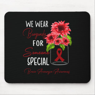 Sunflower We Wear Burgundy Brain Aneurysm Awarenes Mouse Mat