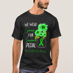 Sunflower We Wear Green Bile Duct Cancer Awareness T-Shirt