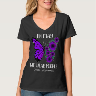 Sunflower We Wear Purple Lupus Awareness Flower Bu T-Shirt