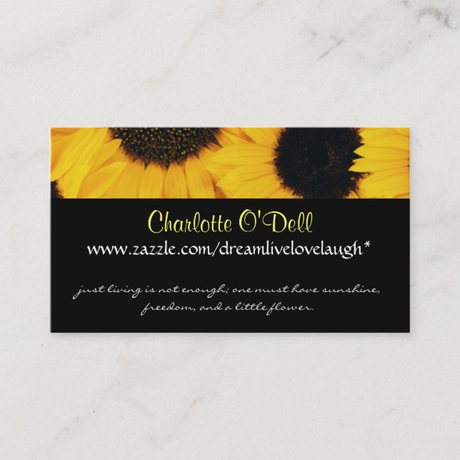 sunflower; website marketing business card (Front)