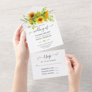 Sunflower Wedding All In One Invitation