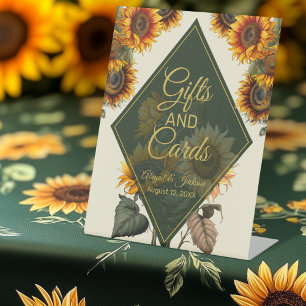 Sunflower Wedding Cards and Gifts Sign