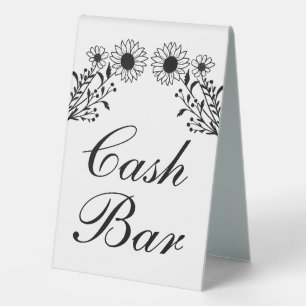 Sunflower Wedding Cash Bar Rustic Wildflowers