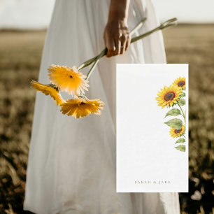 Sunflower Wedding Couple Names Personalized Napkin
