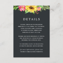 Sunflower Wedding Details Card