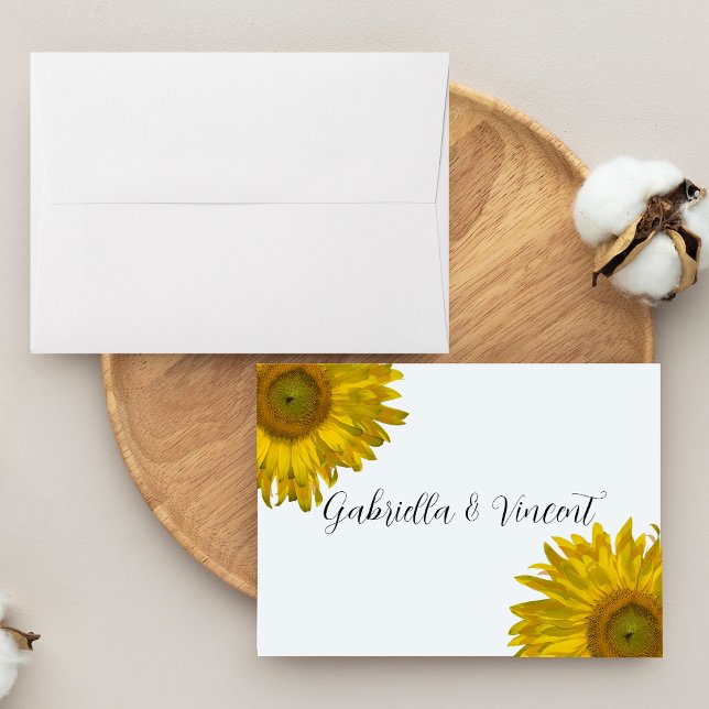 Sunflower Wedding Flat Stationery Note Cards (Creator Uploaded)