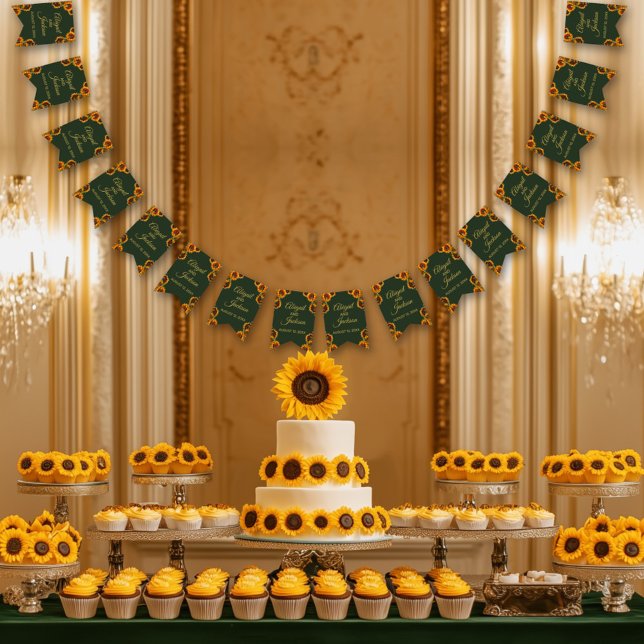 Sunflower Wedding Forest Green & Gold Bunting (Creator Uploaded)