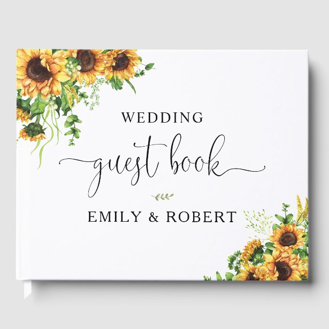 Sunflower Wedding Guest Book (Front)