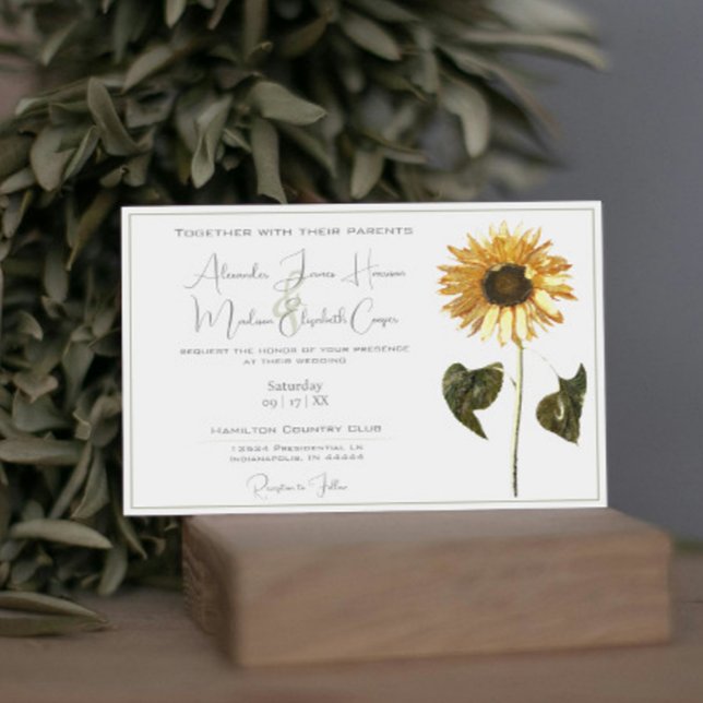 Sunflower Wedding  Invitation (Sunflower Wedding Invitation)