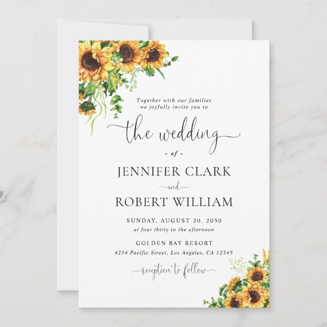 Sunflower Wedding Invitation (Front)