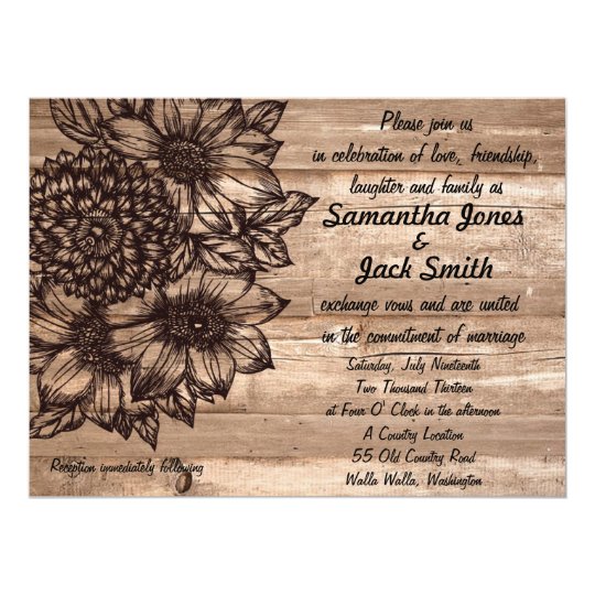 Sunflower Wedding Invitation