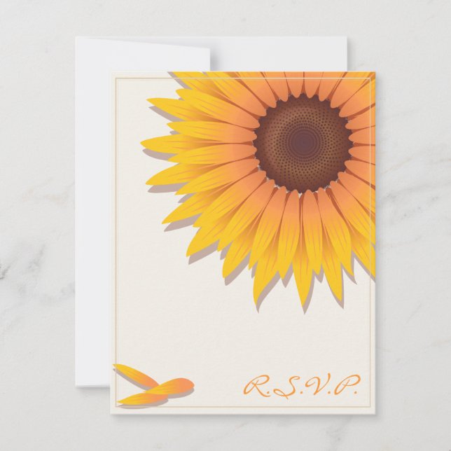 Sunflower Wedding Invitation RSVP Card (Front)