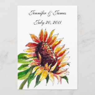 Sunflower Wedding Invitations Front