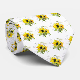 Sunflower wedding Neck Tie