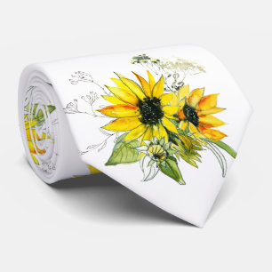 Sunflower wedding Neck Tie