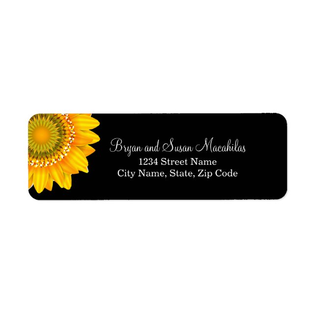 Sunflower Wedding or General Return Address Label (Front)