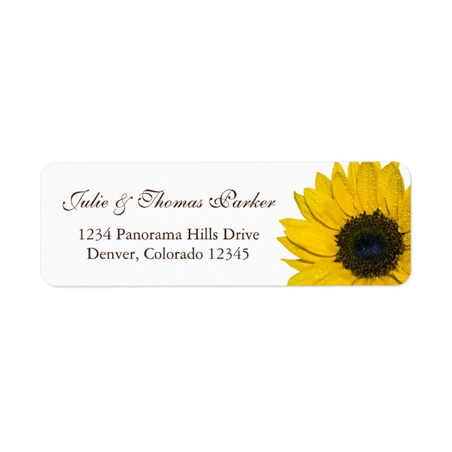 Sunflower Wedding or General Return Address Labels (Front)