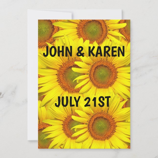 SUNFLOWER WEDDING PERSONALIZED INVITATIONS (Front)