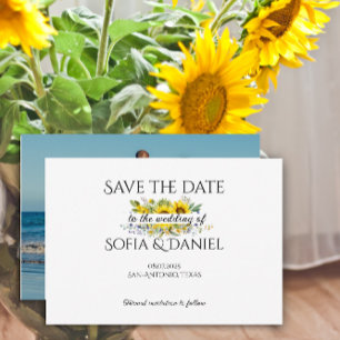 Sunflower wedding photo Save The Date Card