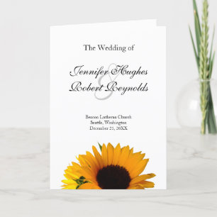 Sunflower Wedding Program Programme