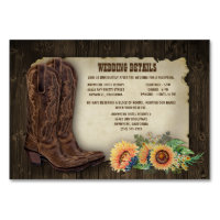 Sunflower Wedding Reception Accommodation Cards