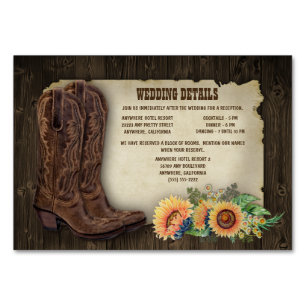 Sunflower Wedding Reception Accommodation Cards