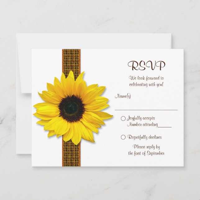 Sunflower Wedding Response Card (Front)