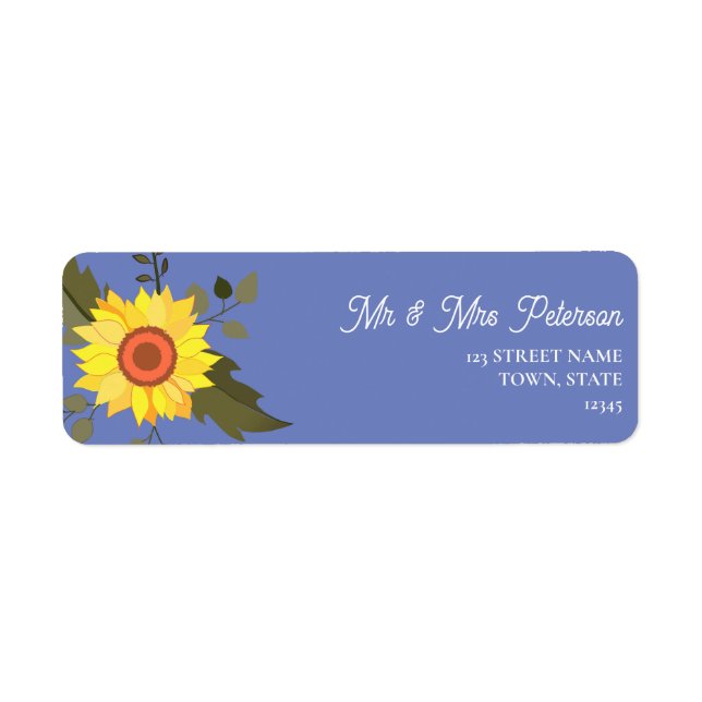 Sunflower Wedding Return Address (Front)
