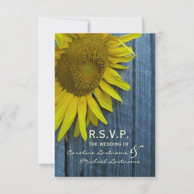 Sunflower Wedding RSVP Card (Front)