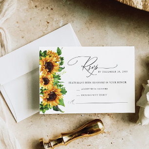 Sunflower Wedding RSVP Card