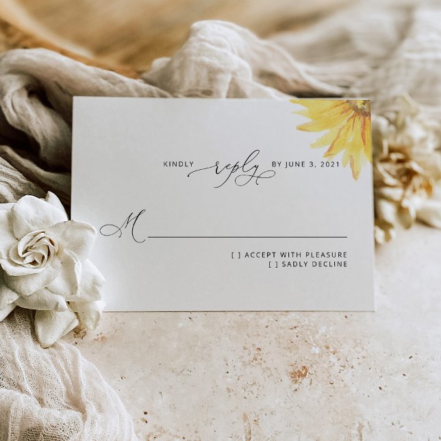 Sunflower wedding RSVP card (Creator Uploaded)