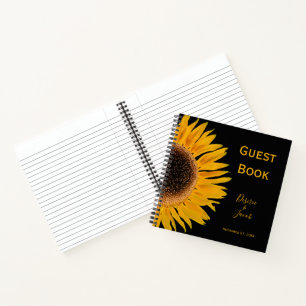 Sunflower Wedding Rustic Yellow Black Country Notebook