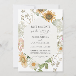 Sunflower Wedding Save the Date Invitation