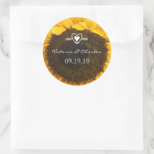 Sunflower Wedding Save the Date Stickers