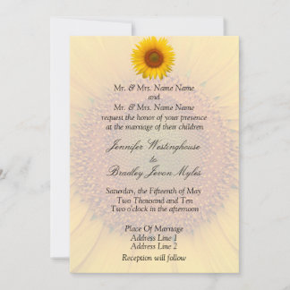 Sunflower Wedding Stationary Floral Spring Summer Invitation