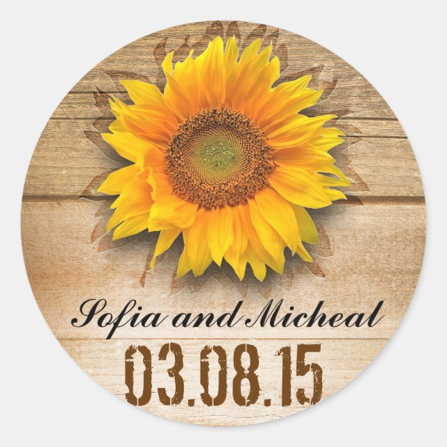 sunflower wedding stickers (Front)