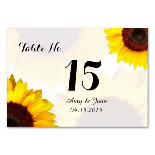 Sunflower wedding table numbers sunflwr3