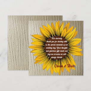 Sunflower Wedding Thank You Card
