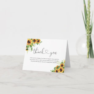 Sunflower Wedding Thank You Card