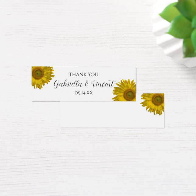 Sunflower Wedding Thank You Favour Tags (Desk)