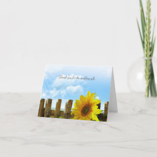 Sunflower Wedding Thank You Messsage Note Card
