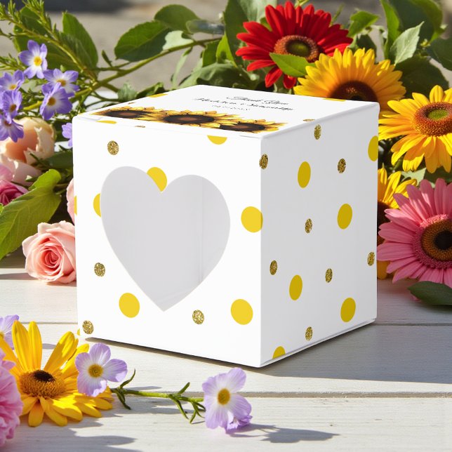 Sunflower Wedding Thank You Yellow Chic Favour Box (Creator Uploaded)