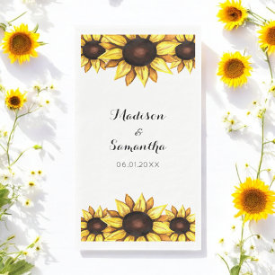 Sunflower Wedding Yellow Floral  Napkin