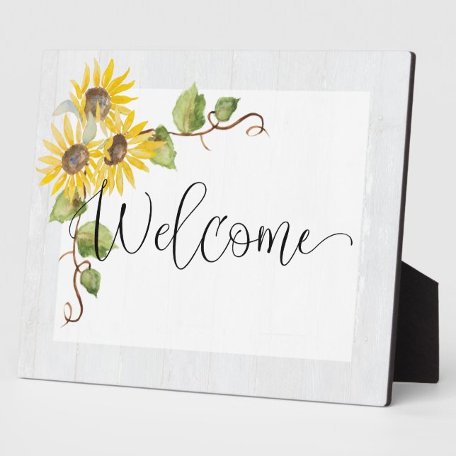 Sunflower Welcome Easel Wedding or Shower Plaque (Side)