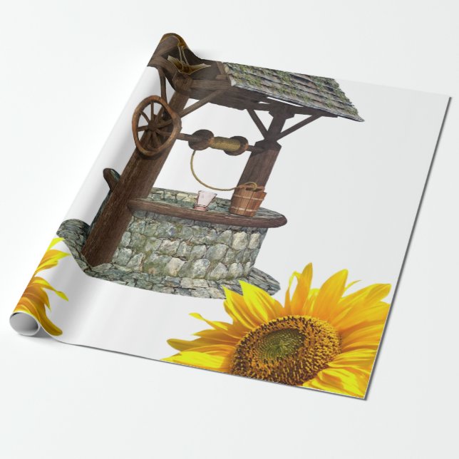 Sunflower Well Matte Wrapping Paper (Unrolled)