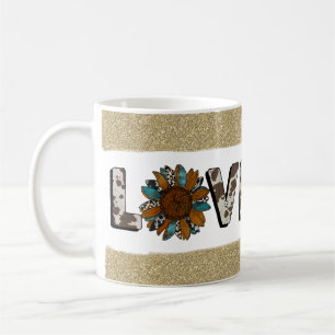 Sunflower Western Love Boho Summer Coffee Mug