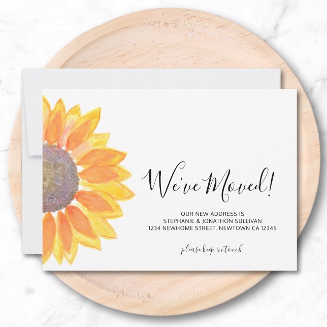 Sunflower We've Moved Announcement Card (Creator Uploaded)